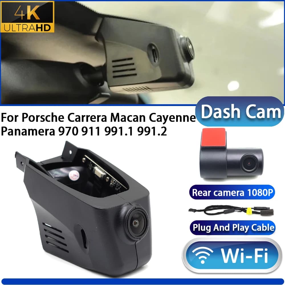 HighCity for Porsche Carrera Macan Cayenne Panamera 970 911 991.1 991.2 Dash Cam 4K Camera DVR Wifi Plug and Play Video Recorder