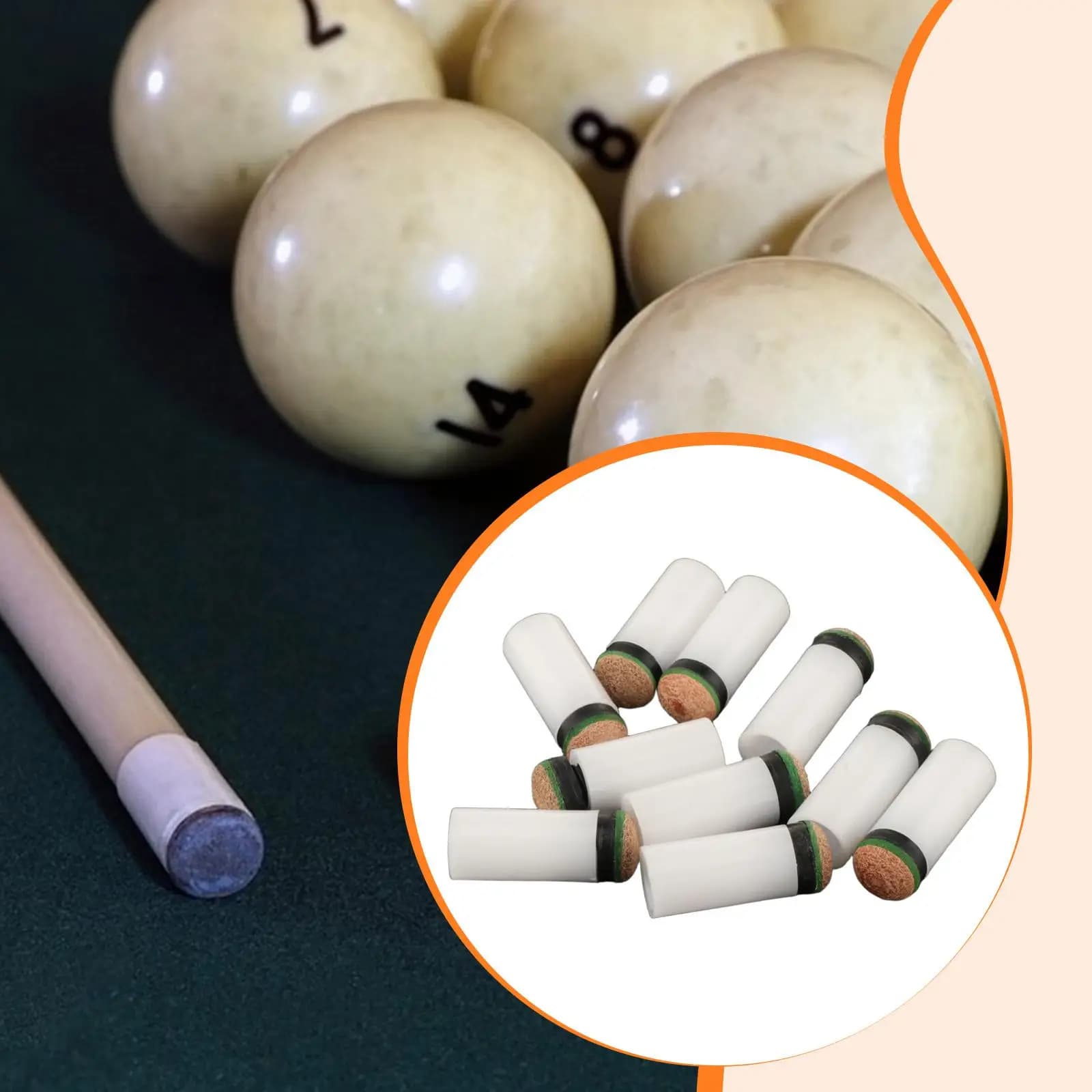 Billiard Pool Cue Tips Slip on Replacement Professional Accessories Repair Parts Easy Installation for Billiard Cue Stick
