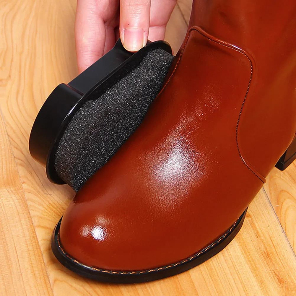 Handheld Double-Sided Shoes Wax Polishing Brush Portable Shoe Shine Sponge Cleaner for Bags Shoes Protection
