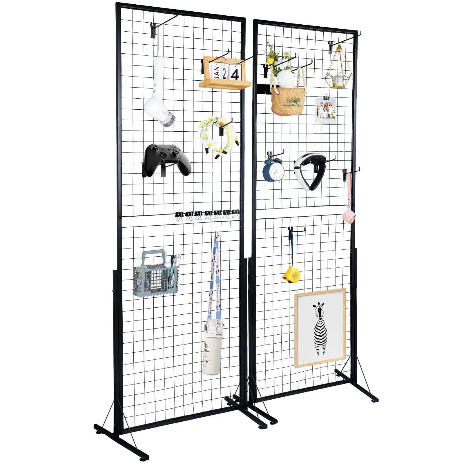 Grid panels from 2' x 5.6' (60x170 cm), 2 packs of self-supporting wire grid display