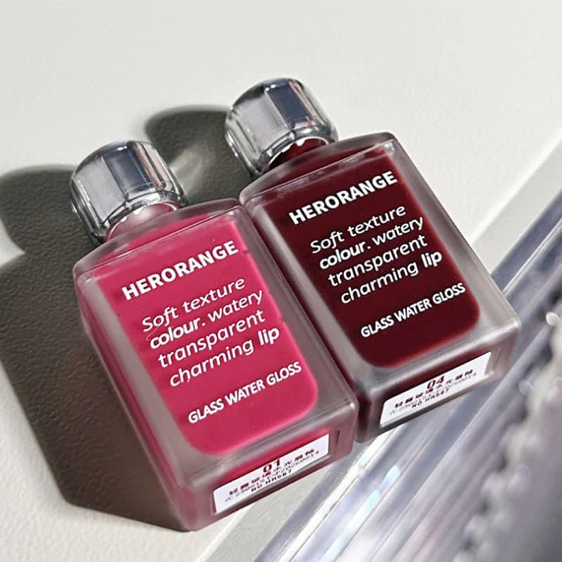 HERORANGE Trasparente Acqua Lucidalabbra Lucido Specchio Gelatina Rossetti liquidi Idratante Lip Tint a lunga durata Macchia Cosmetici