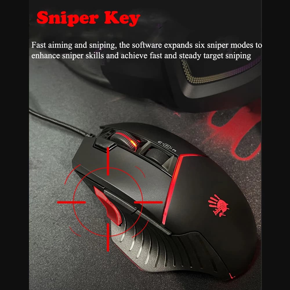 ​ Mouse da gioco per programmazione macro cablata insanguinata Mouse da gioco per computer desktop portatile W95Max