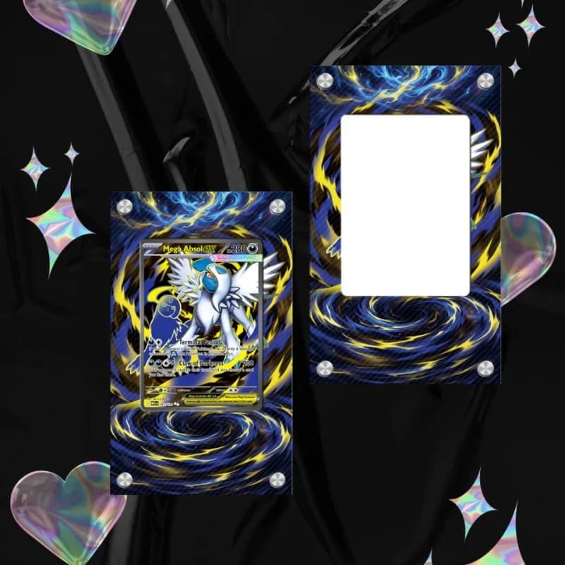 Espositore per Carte Pokemon MegaAbsol, Portachiavi PTCG, Collezionabili Anime, Merchandise Anime, Custodia Protettiva in Acrilico, Giocattoli, Regalo