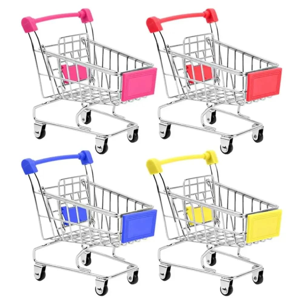 Mini carrello della spesa per supermercato, modello da tavolo, giocattoli per bambini, decorazione domestica in miniatura