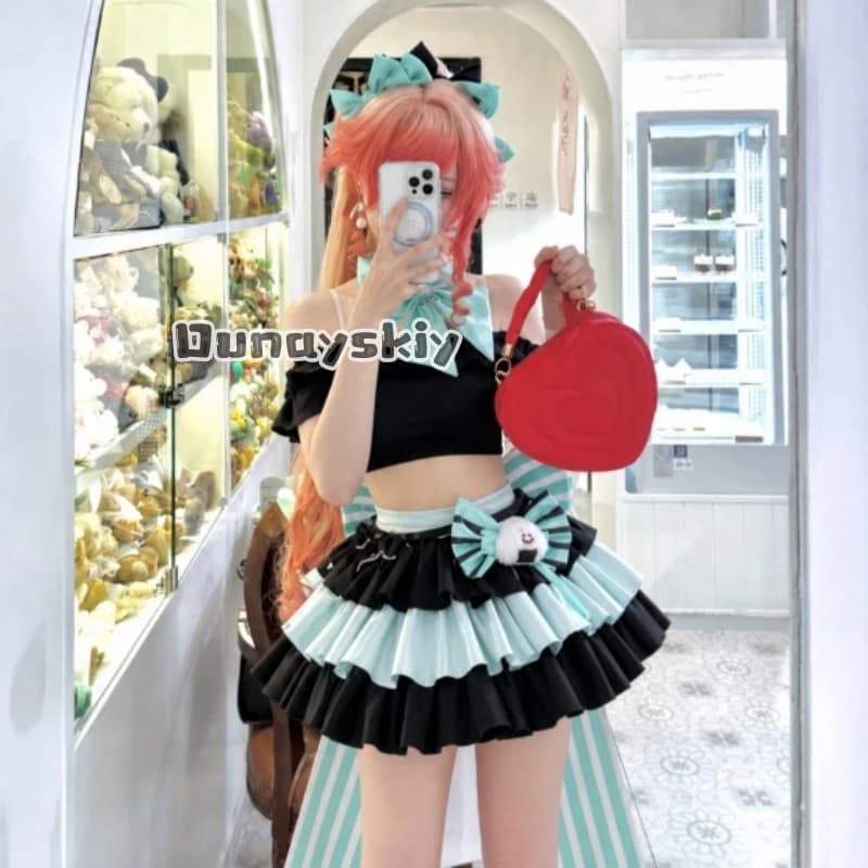 KS*18Arknights Haru Spring Tour Collaboration Full Set Cosplay Costume Two Dimensional Game Outfit Costume Party Jirai Kei Party