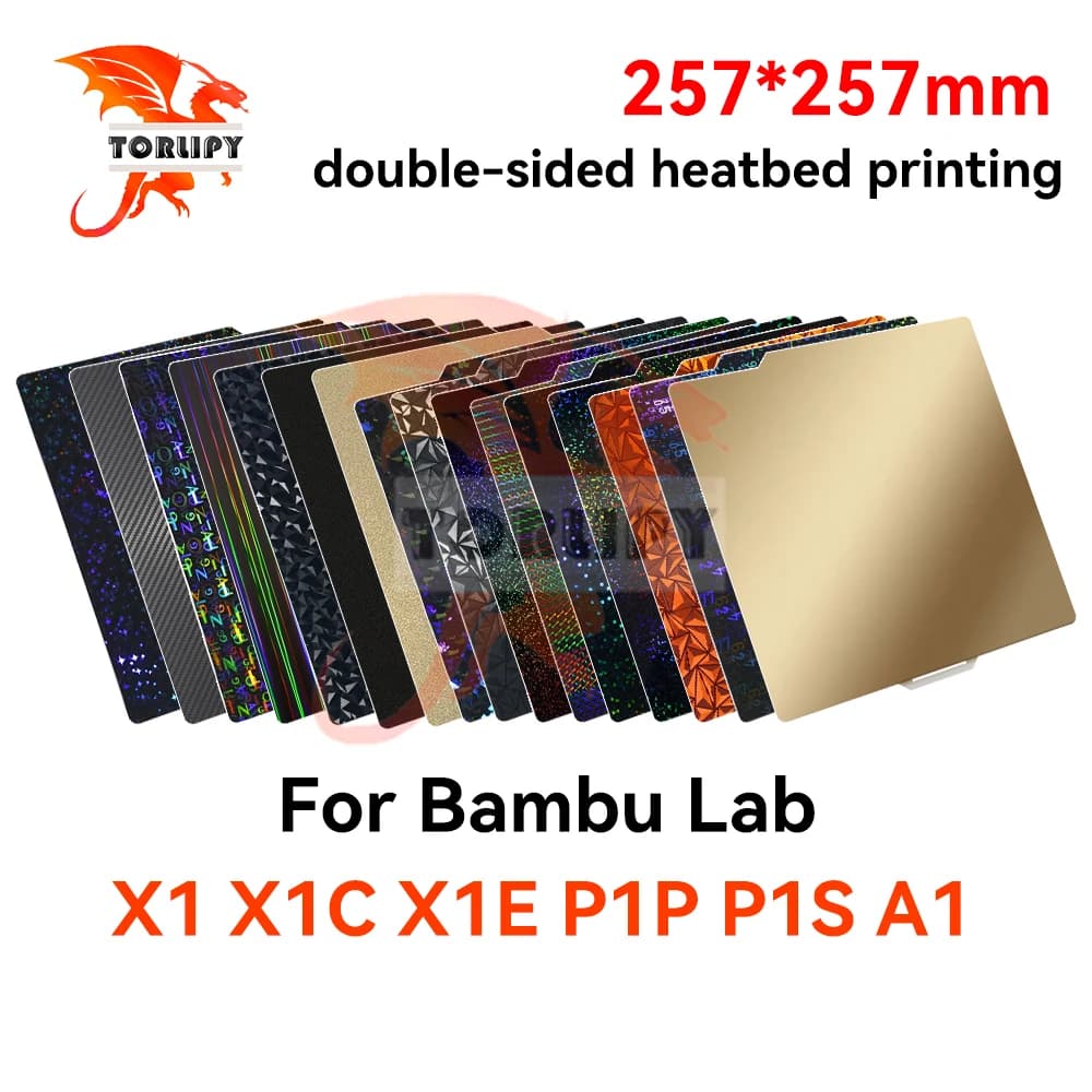 X1C P1P P1S A1 X1 Piastra di costruzione per piastra da laboratorio Bambu Foglio PEI liscio PEO PET per stampante 3D Bambulabs x1 p1p Piastra di costruzione del piano riscaldato
