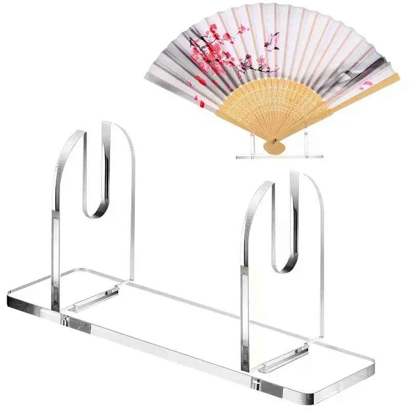 1/2 pezzi espositori per ventole in acrilico supporto per ventole pieghevole organizer da scrivania salvaspazio per ventole a mano giapponesi e cinesi