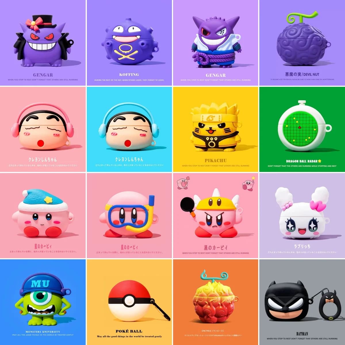 For Airpods Pro 3 Housing, Pokemon Gengar Batman Devil Fruit 3D Soul Silicone Shock Cover for Airpods Pro 3 Cover