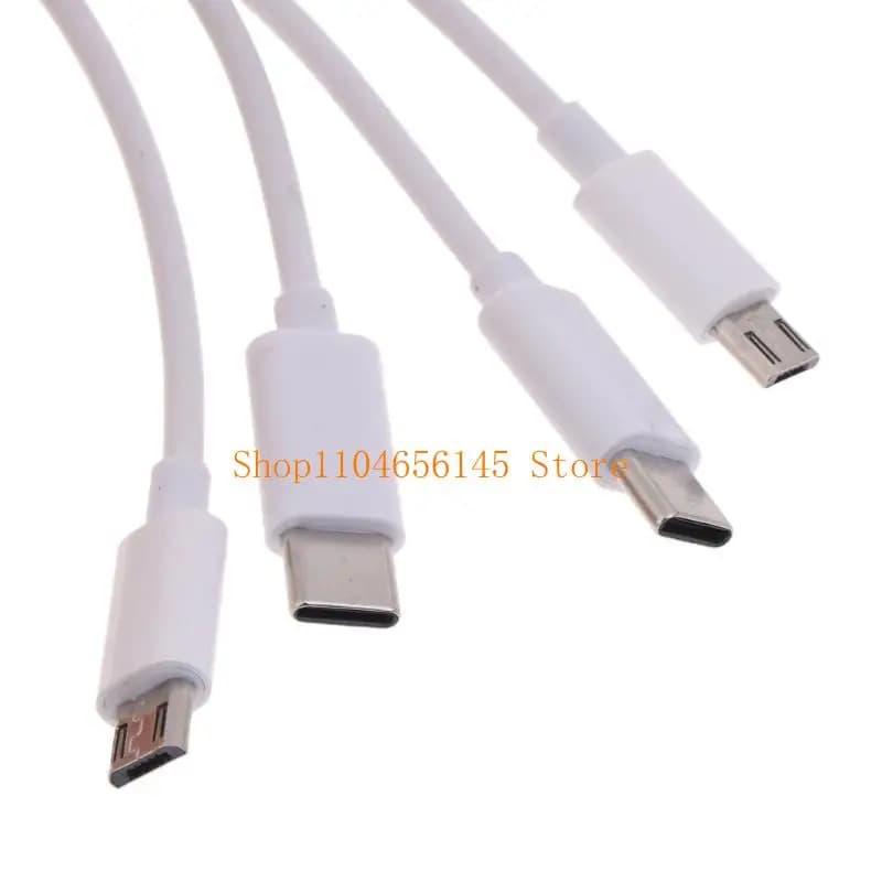 Cavo caricabatterie USB C multifunzione 652F 4 in 1 con caricabatterie con connettore micro USB USB C