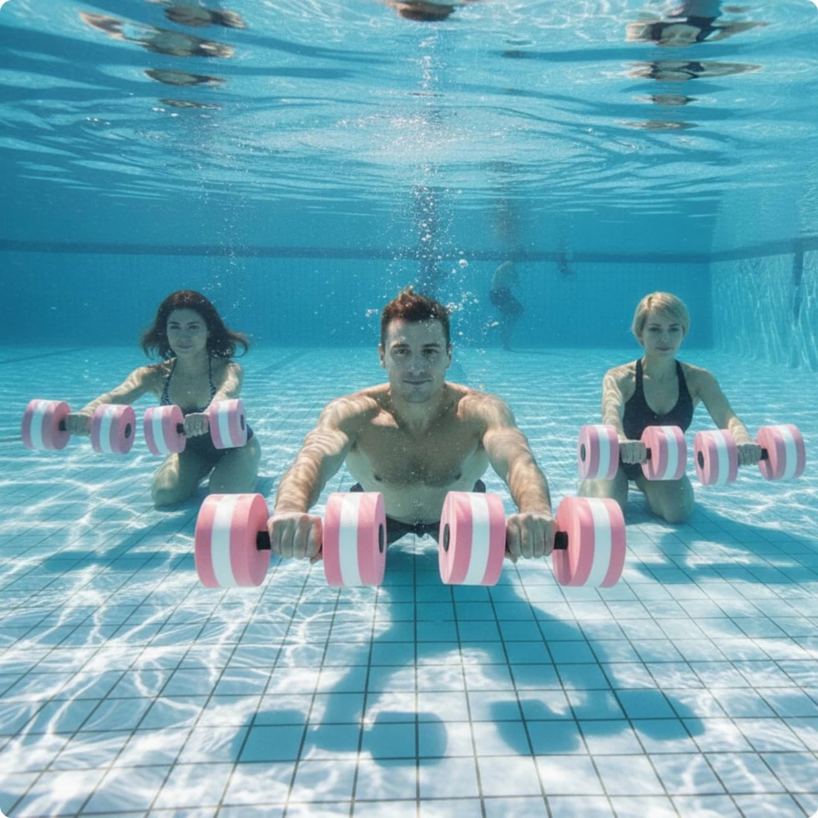 Foam Water Dumbbell Buoyant Aquatic Dumbbell with Foam Ends Water Weights with Padded Grips Lightweight Sports Equipment