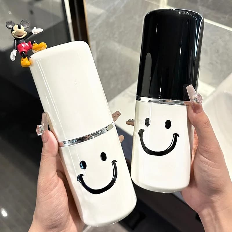 Travel Toileting Mouthwash cup, Portable 2-in-1 Cup Set for Brushing Teeth, Toothbrush storage box, portable