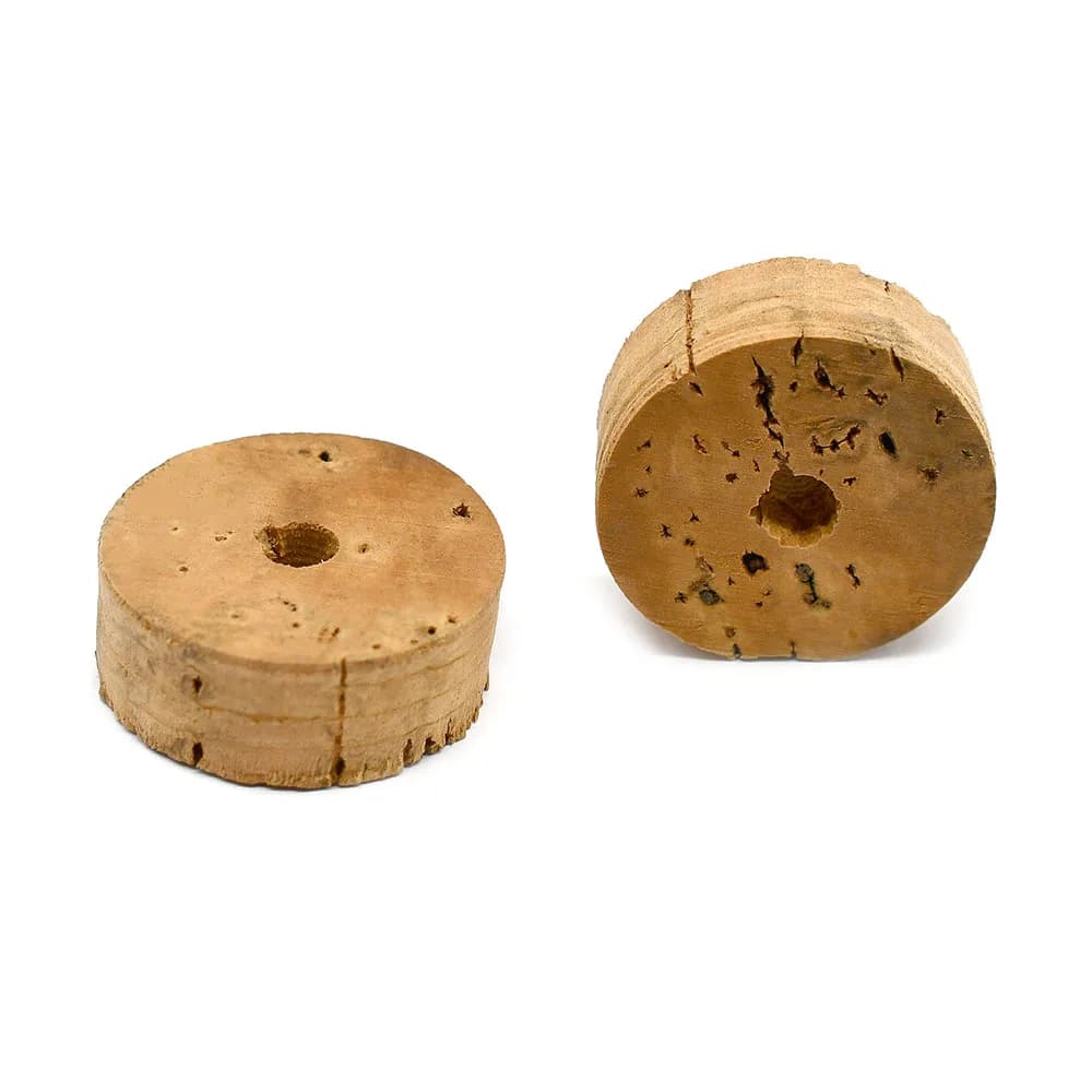 6 pezzi di anello in sughero di grado AAA Burl Brown 1.2x0.4x0.2 pollici con un foro componenti di riparazione per canna da pesca