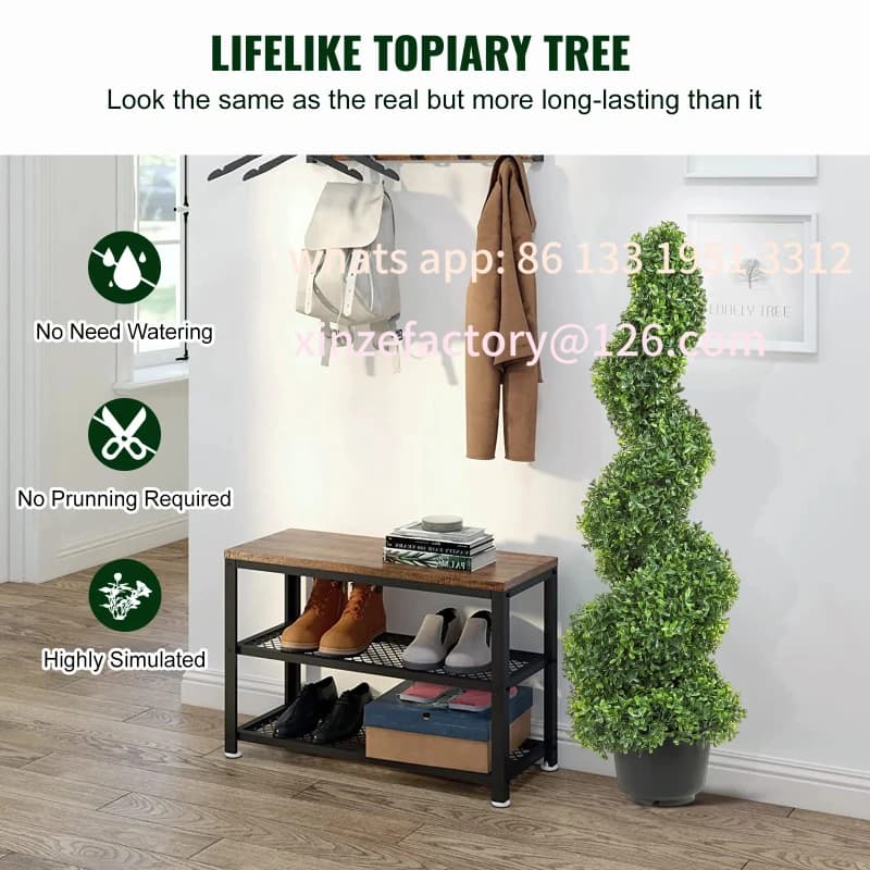 Customizable 1/2-piece Artificial Boss Tower Topiary Artificial Spiral Plant 24/36/48 inch Height Decorative Plants Green