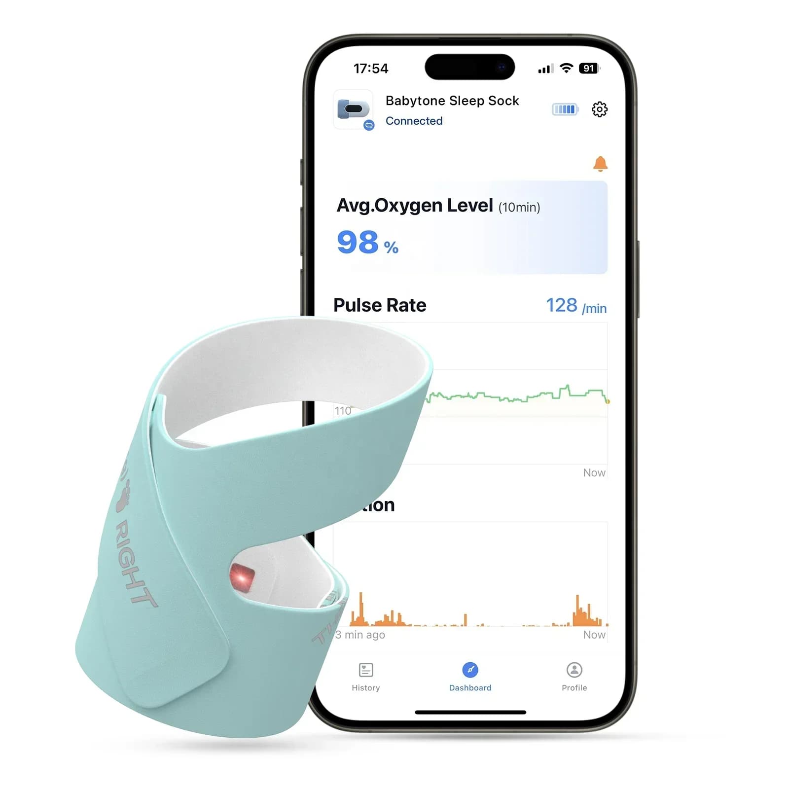 2026/ BabyO2 Ossimetro da Piede Indossabile con Bluetooth per Monitoraggio del Sonno dei Bambini e Ossimetria Pediatrica