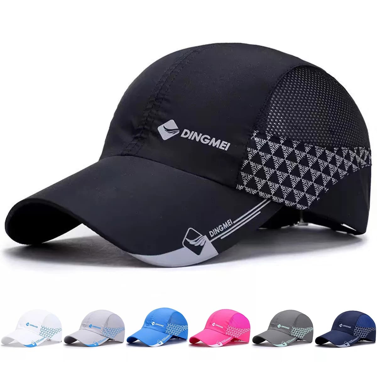 Unisex DINGMEI Quick Drying Baseball Net Caps Spring and Summer Outdoor Adjustable Casual Hats Sunscreen Hat Sports Cap