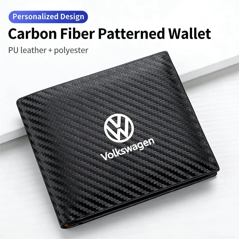 Car Men Wallet Credit Card Holder License Key Storage For Volkswagen VW Polo Golf 6 7 MK7 Jetta Passat Tiguan Touran Bora T-ROC