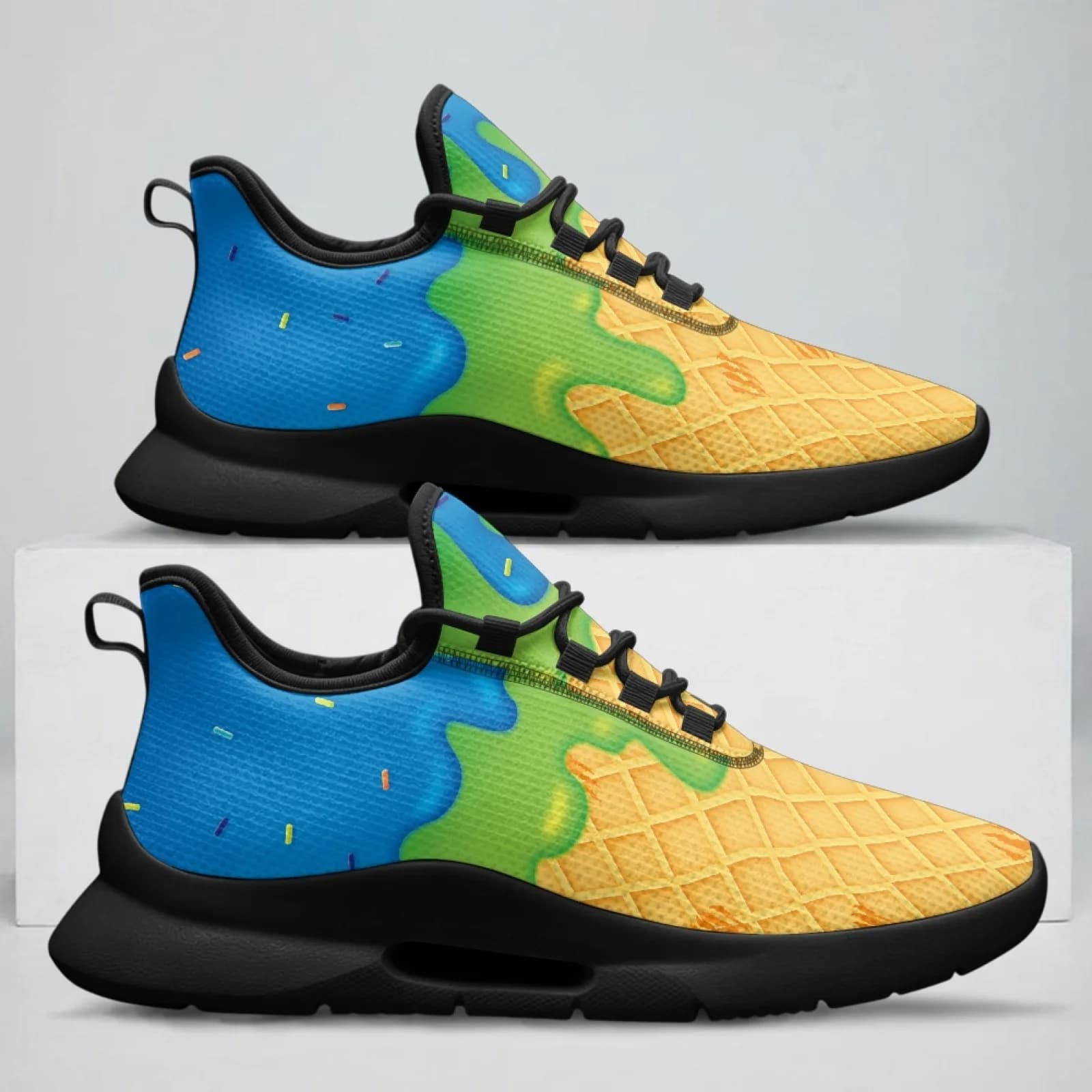 XIXIRIMIDO Women's Lace-up Casual Shoe Nurse Shoes Women's Sandals Men's Sneakers and Casual Shoes Tenis Feminino Ice Cream