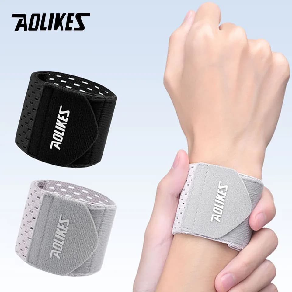 AOLIKES 1 Pezzo Fascia da Polso Elastica Compressiva Sportiva Regolabile, Supporto per Polso per Basket e Allenamento con Pesi