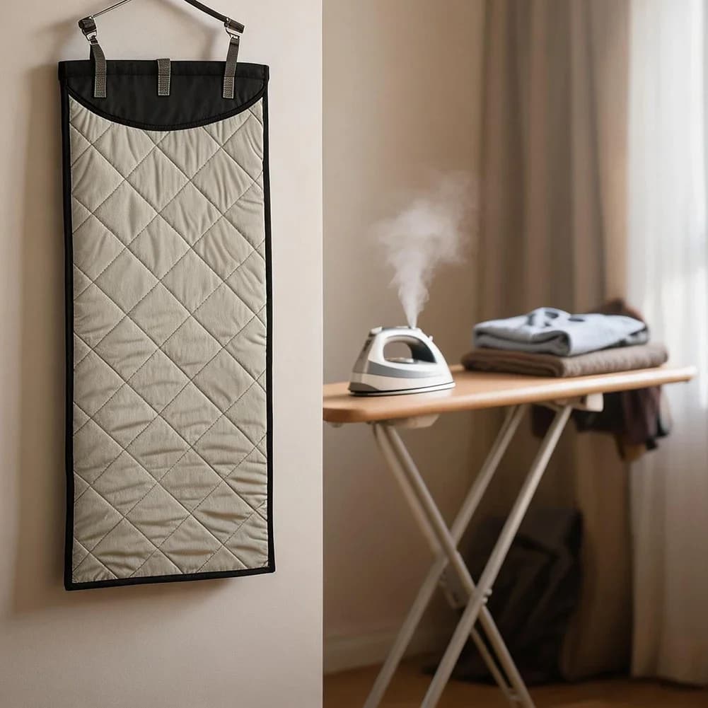 Over The Door Clothes Steamer Pad For Ironing And Pressing Garments With Heat Resistant Cotton Fabric Protection