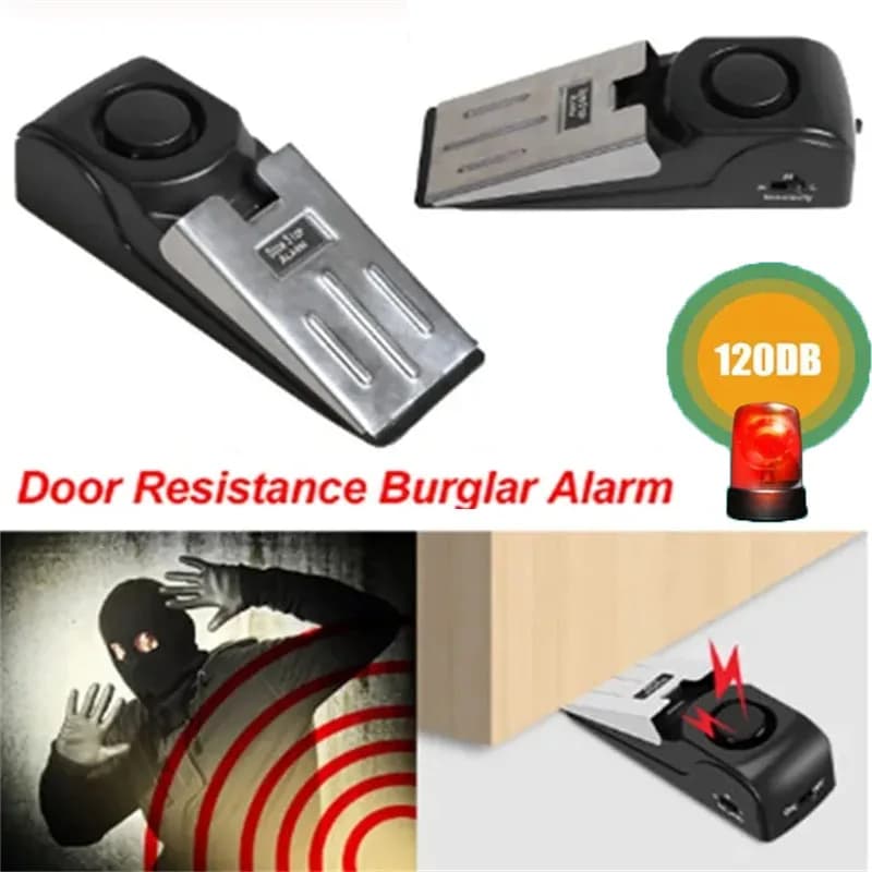 Allarme Blocco Porta Wireless 120dB, Sistema di Blocco Porta, Dispositivo Antifurto Mini a Cuneo per Casa e Viaggio