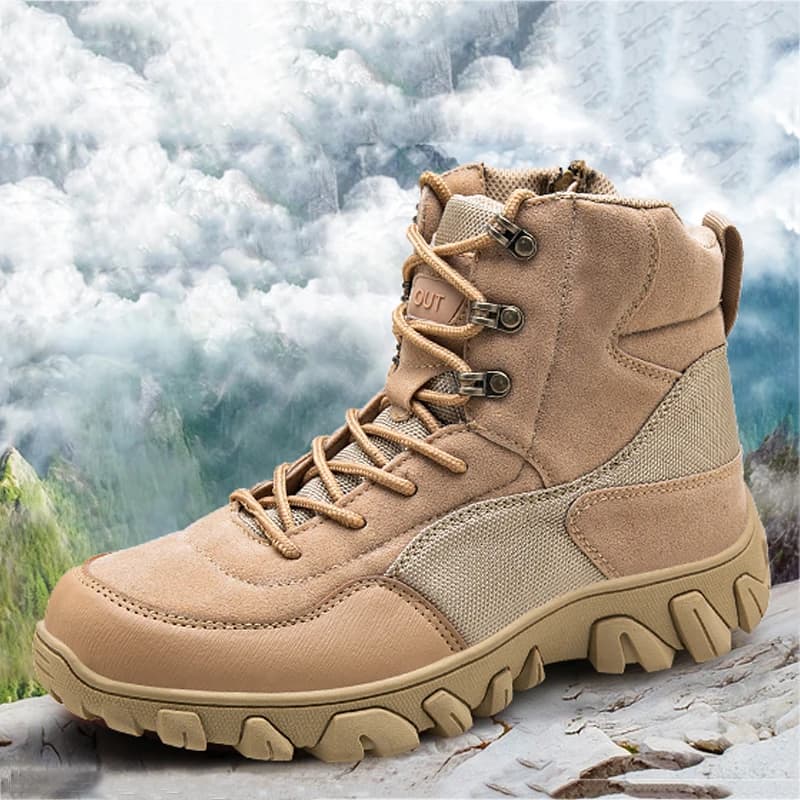 Scarpe da Arrampicata Classiche da Uomo, Stivali Tattici Alti Antiscivolo, Scarpe per Allenamento Outdoor, Moto, Caccia ed Escursionismo
