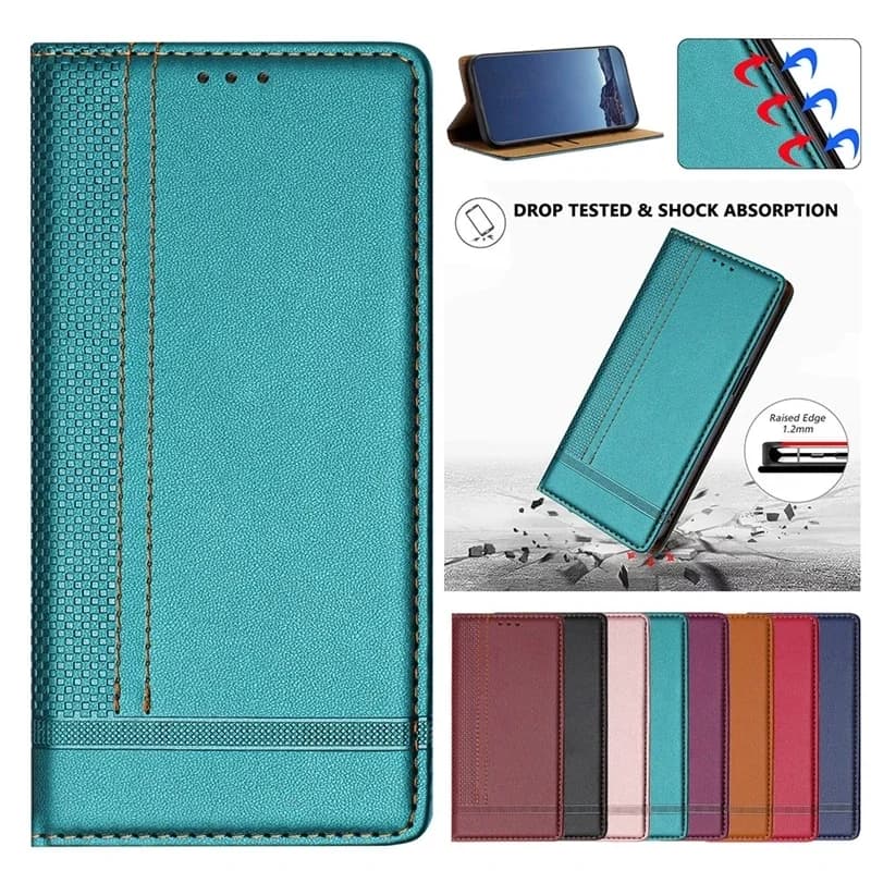 Custodia in pelle tinta unita per Xiaomi POCO M6 X4 X5 X6 NFC Pro X3 X4GT F3 F5 Pro Portafoglio con slot per schede Staffa Copertina del libro HX006