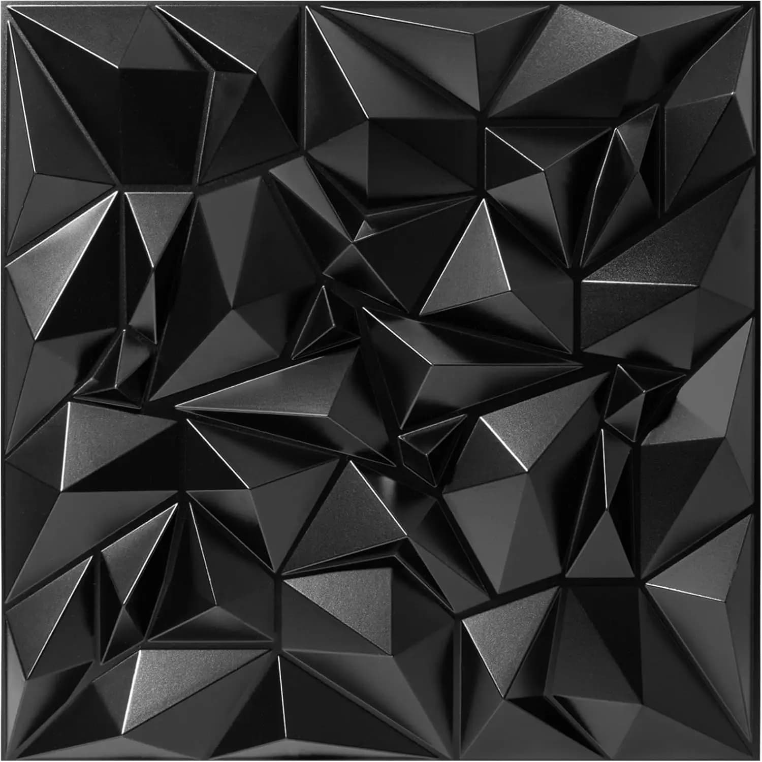 Acoustic Diffuser Panels, 19,7x19,7x1 Inches, 12 Pieces 3D Black PVC Panels for Acoustic Treatment Studio