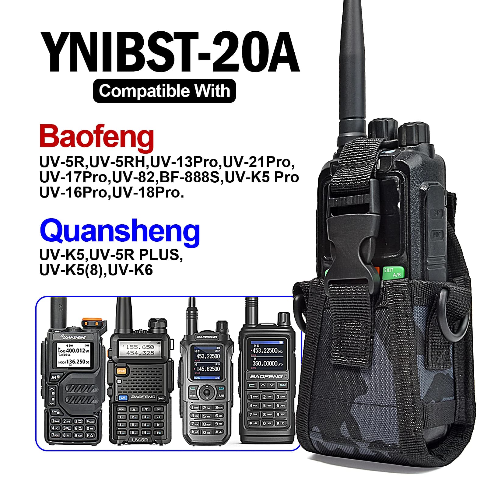 Custodia in nylon per walkie talkie, fondina per radio con cinturino, per radio GPS, radio bidirezionale Motorola GP88S baofeng UV82 Midland