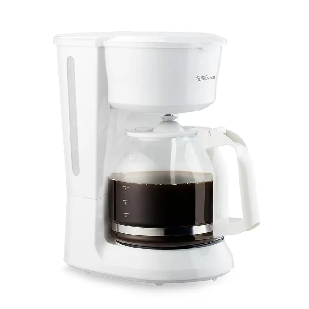 12-Cup Drip Coffee Maker with Heat Resistant Glass Carafe, Removable Permanent Nylon Filter, Pause & Pour, Water Level Gauge, No