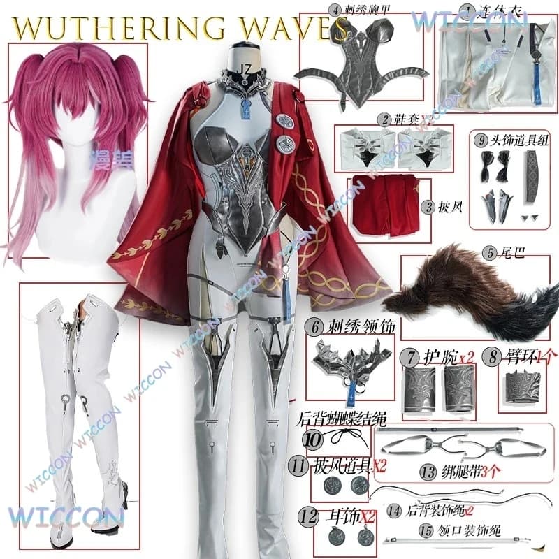 6'h\b/5;e,8\v,5/Wuthering Waves Lupa Star Gladiator Christmas Cos Cosplay Costume Female Warrior Battle Outfit d;5'b\7/m'