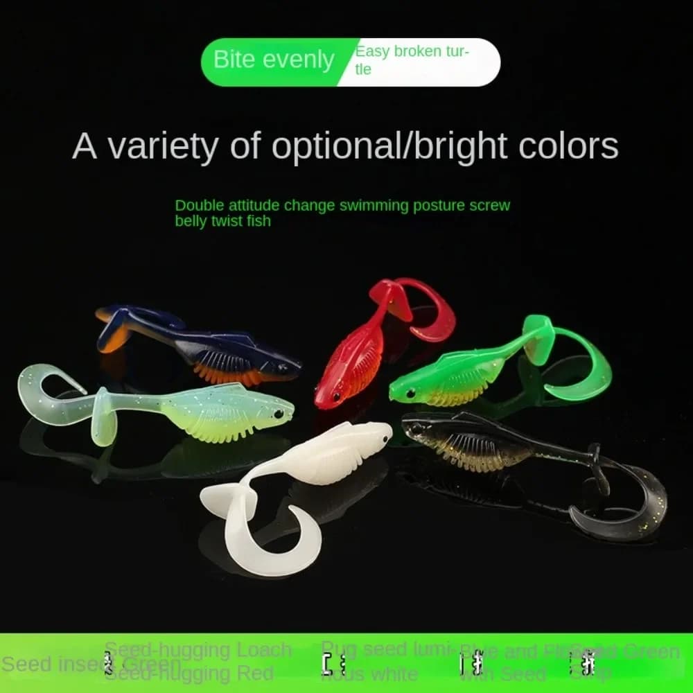 10PCS Fishing Tackle PVC Fishing Soft Lures 6.0cm 1.9g 6 Colors Artificial Lures Fishing Jig Lure Winter Fishing
