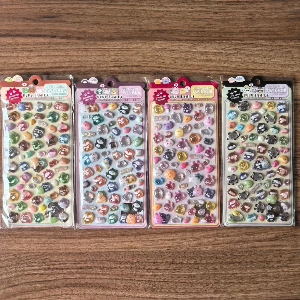 4 pezzi di adesivi kawaii con animali dei cartoni animati in rilievo 3D, decorazioni fai da te per bambini, per telefoni, tablet, astucci per matite, negozio BulingBulingStickers