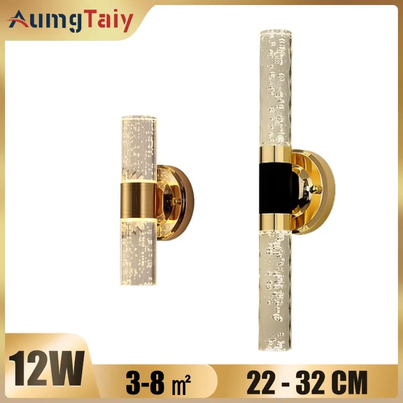 Plafoniera a parete Vanity 2 luci 24W, luce per specchio, illuminazione interna, applique in acrilico a bolle per bagno, camera da letto, corridoio applique perete interno aplique parete interno specchio da parete