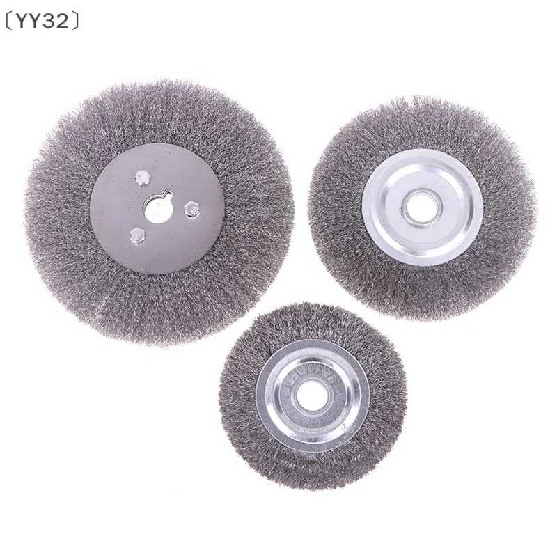 〔YY32〕100/125/150mm Steel Wire Brush 0.15mm Wire Wheel Brush Round For Bench Grinder Deburring Cleaning Rust Polishing Adaptor