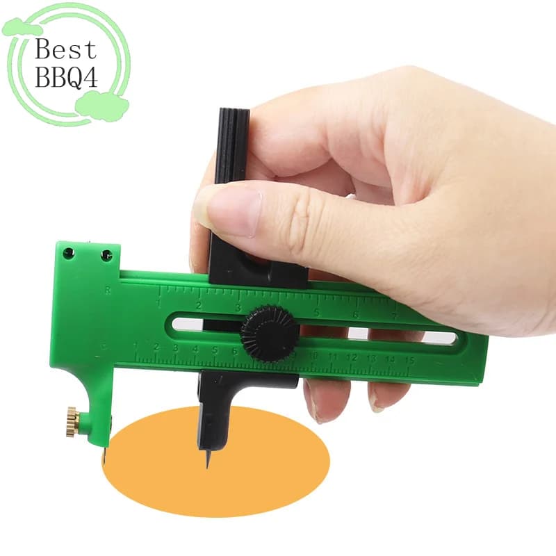 (BBQ4) Taglierina Circolare Rotante a Doppio Stadio Regolabile per Carta, Cartone, Gomma, Vinile, Pelle - Strumento per Artigianato Artistico (1 Pezzo)