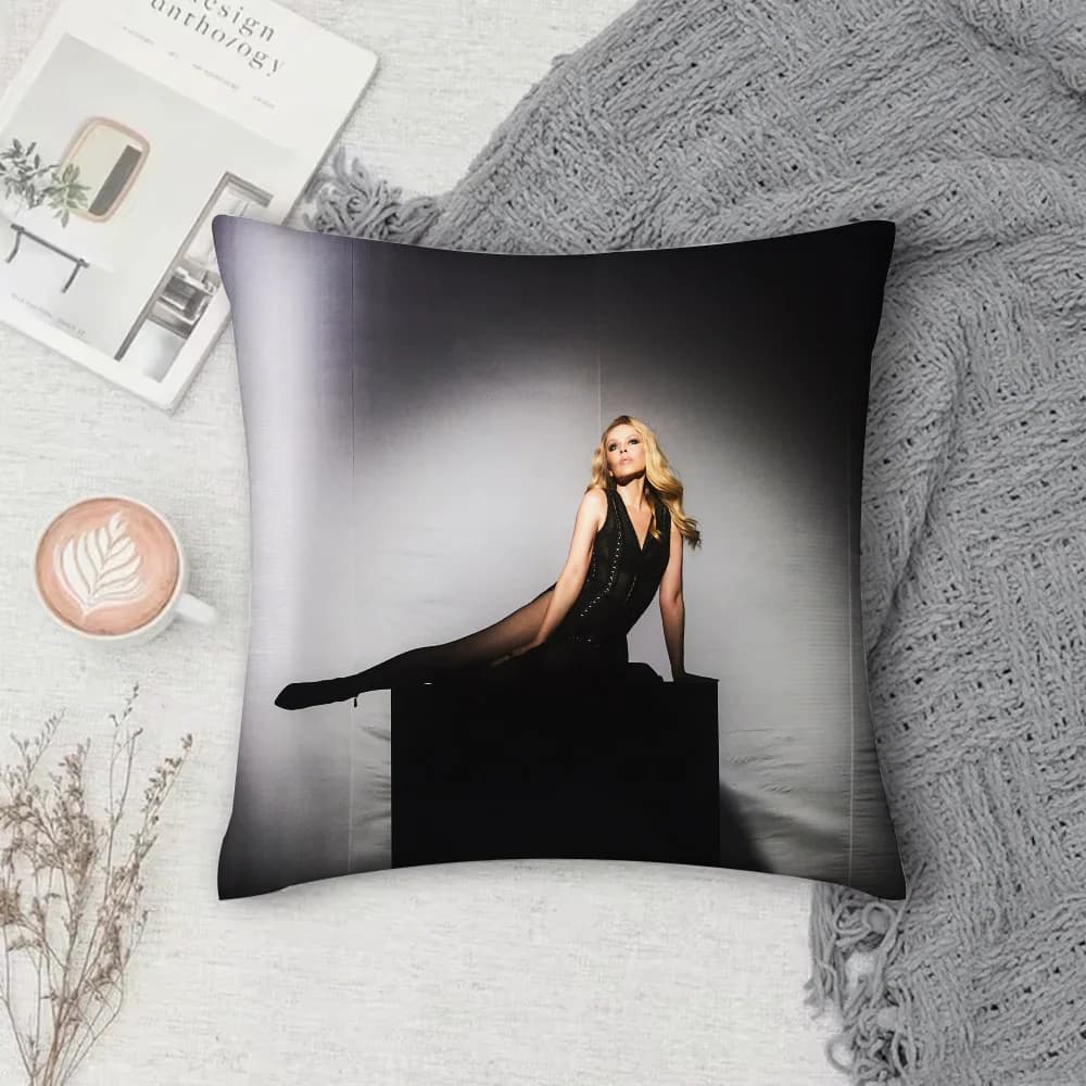 Fodera per cuscino natalizia Kylie Minogue, quadrata, con stampa fronte-retro, in peluche corto, per divano e camera da letto