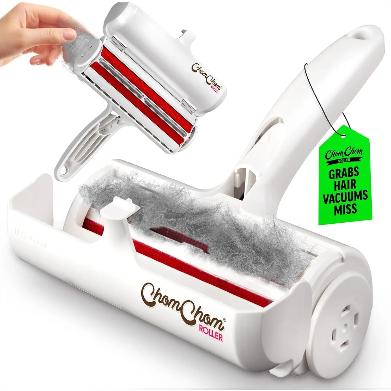 Pet Hair Remover Roller for Furniture, Couch, Carpet, Car & Bedding - Reusable Lint Roller for Cat & Dog Hair