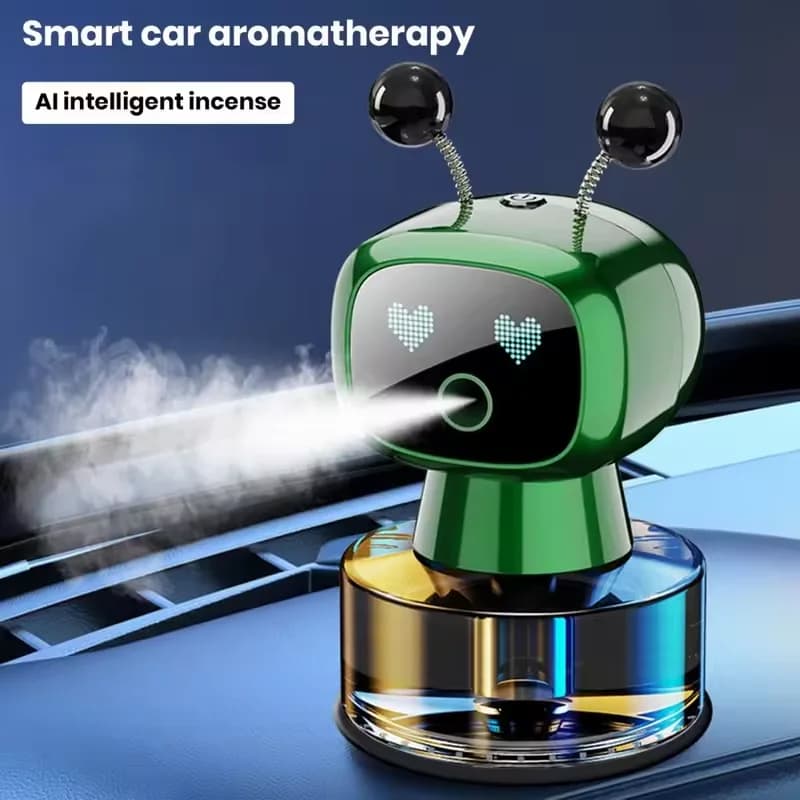 Smart Car Deodorant Aroma Diffuser for Rechargeable Car AI Smart Eyes 4 Levels of Auto Diffuser Intelligent Adjustable Gift