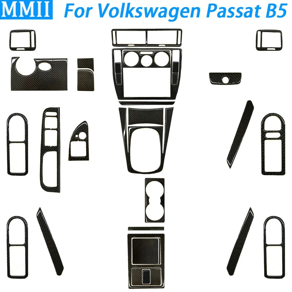 Per Volkswagen Passat B5 2001-2005 In Fibra di Carbonio Cambio Finestra Ascensore Uscita Aria Cruscotto Set Accessori Per Interni Auto adesivo