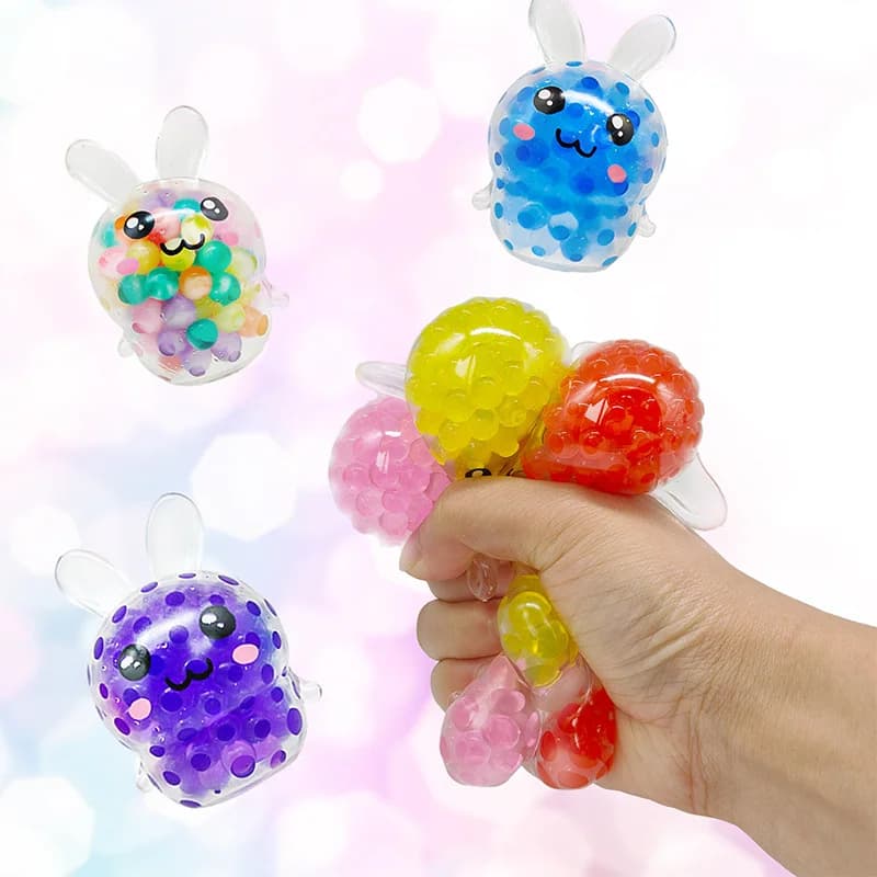 Squishy Bunny - Random Color Soft Fidget Toy for Kids Girls, Easter Basket Stuffers, Sensory Anxiety Relief Gift
