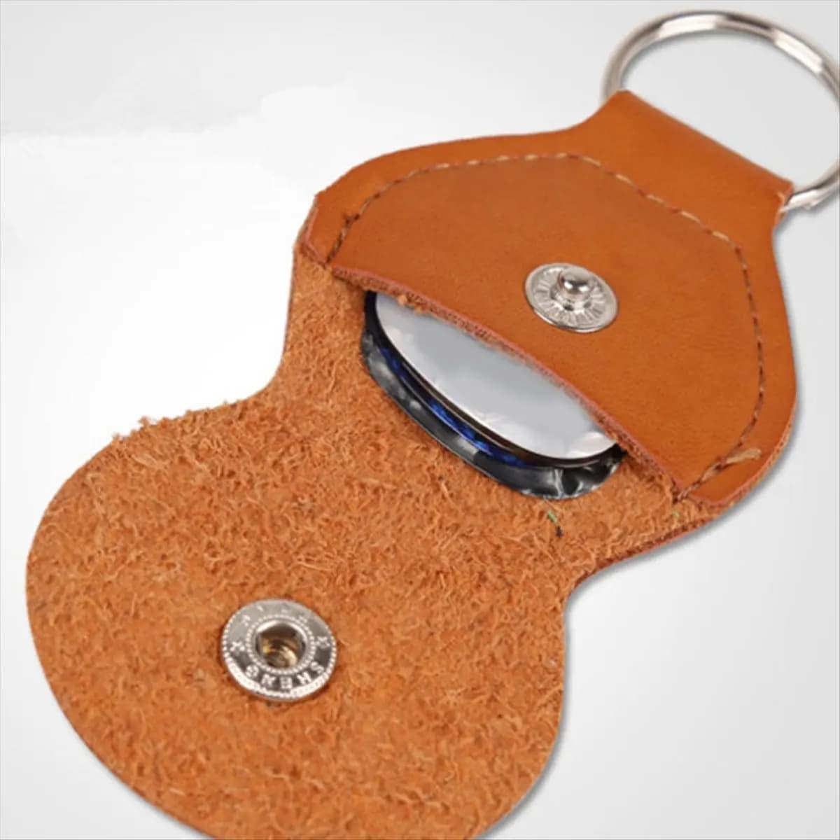 ABVB 5X Porta Plettri per Chitarra a Portachiavi, Custodia per Plettri, Borsa Porta Plettri a Portachiavi, Regalo per Chitarristi Marrone