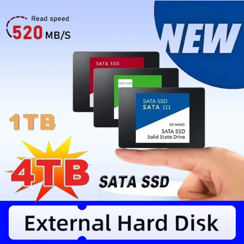 For Laptop External Hard Disk For Internal Hard Drive Sata3 4TB Interface Portable SSD High Speed Solid State Drive