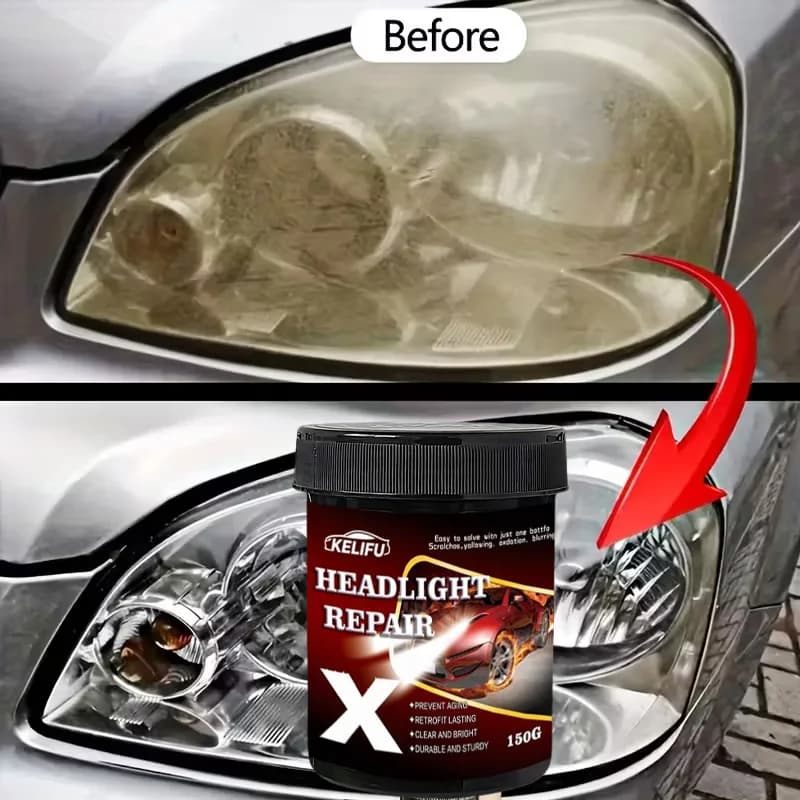 Kit di Restauro e Lucidatura Fari Auto, Pasta per Pulizia e Riparazione Luci Auto, Agente per Cura e Rinnovamento Vernice Auto