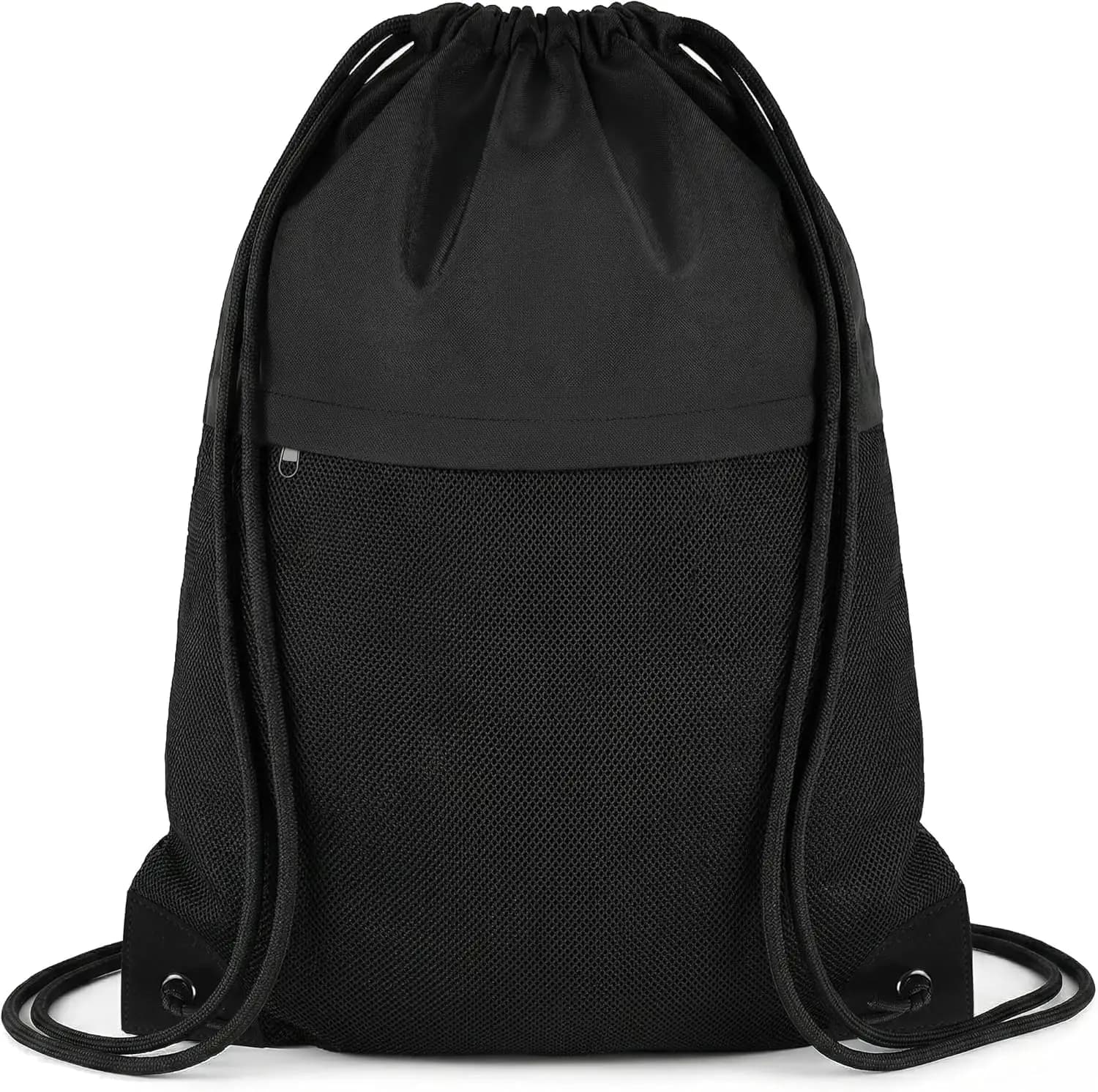 TILYMOL Drawstring Backpack Gym Bag - String Gym Bag for Men & Women, Lightweight Cinch Sports Sackpack for Beach, Travel, Yoga, Swimming, Black