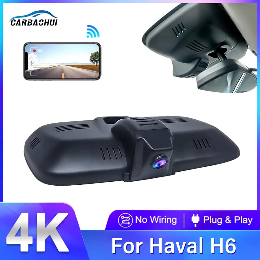 4K HD 2160P Plug and Play WiFi Car DVR Video Recorder Dash Cam For Great Wall Haval H6 PHEV HEV EV 2021-2023 By APP Control