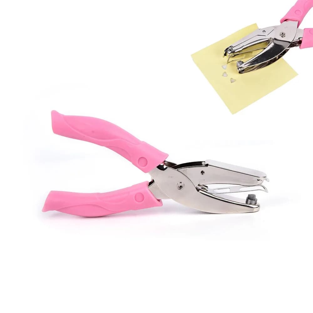1 Pezzo Foratrice Ergonomica a Forma di Cuore, Stella o Cerchio per Cuscini e Carta