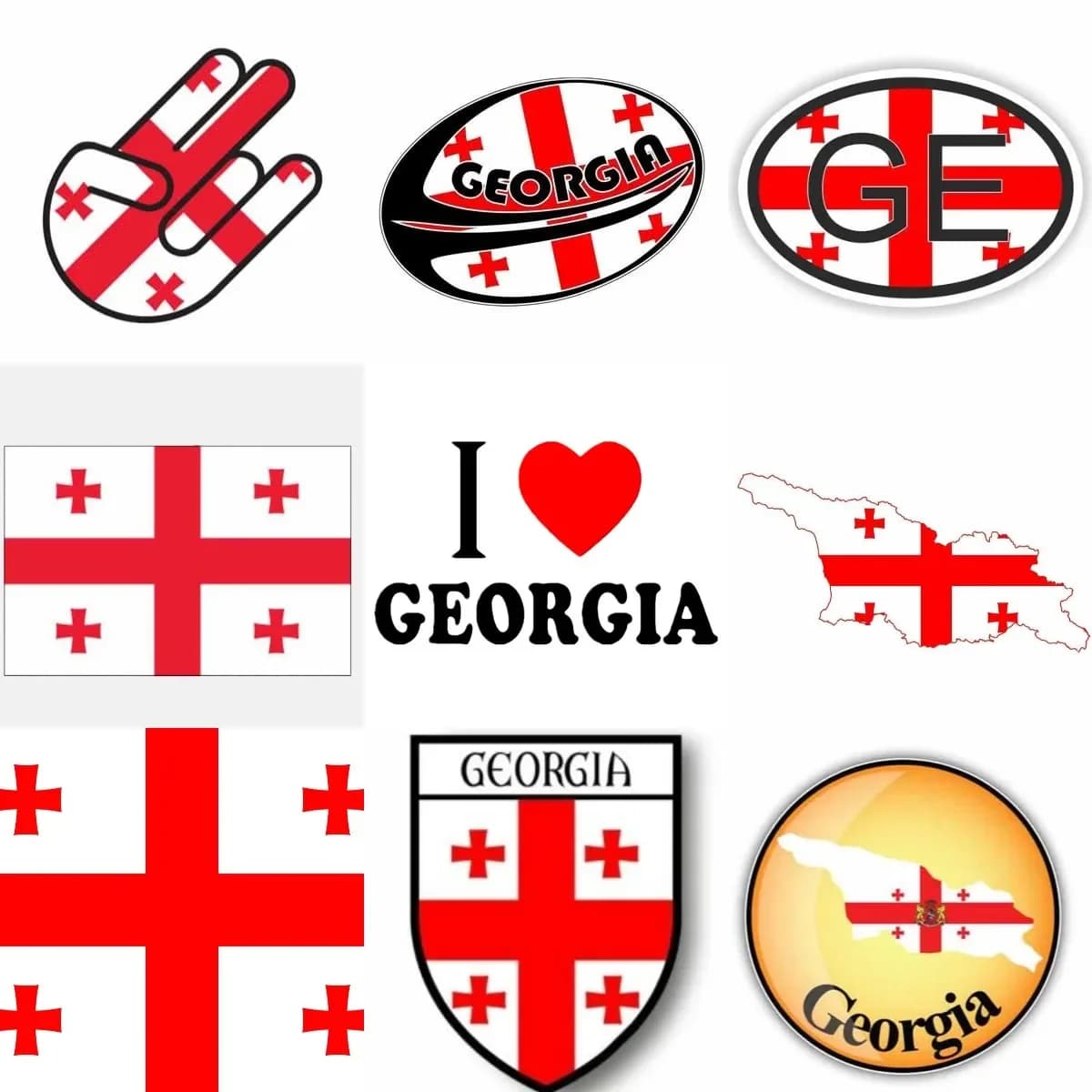 Adesivo mappa bandiera Georgia GE per decorare finestrino dell'auto, moto, laptop, camion, tavolo da parete, casco, decalcomania, accessori personalizzati
