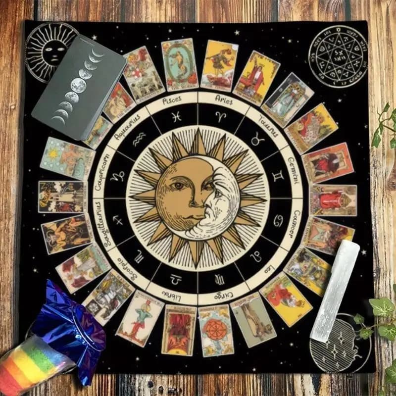 652F Tappetino da gioco metafisico Pendolo Divinazioni Altare Tovaglia Gioco da tavolo Tappetino per carte