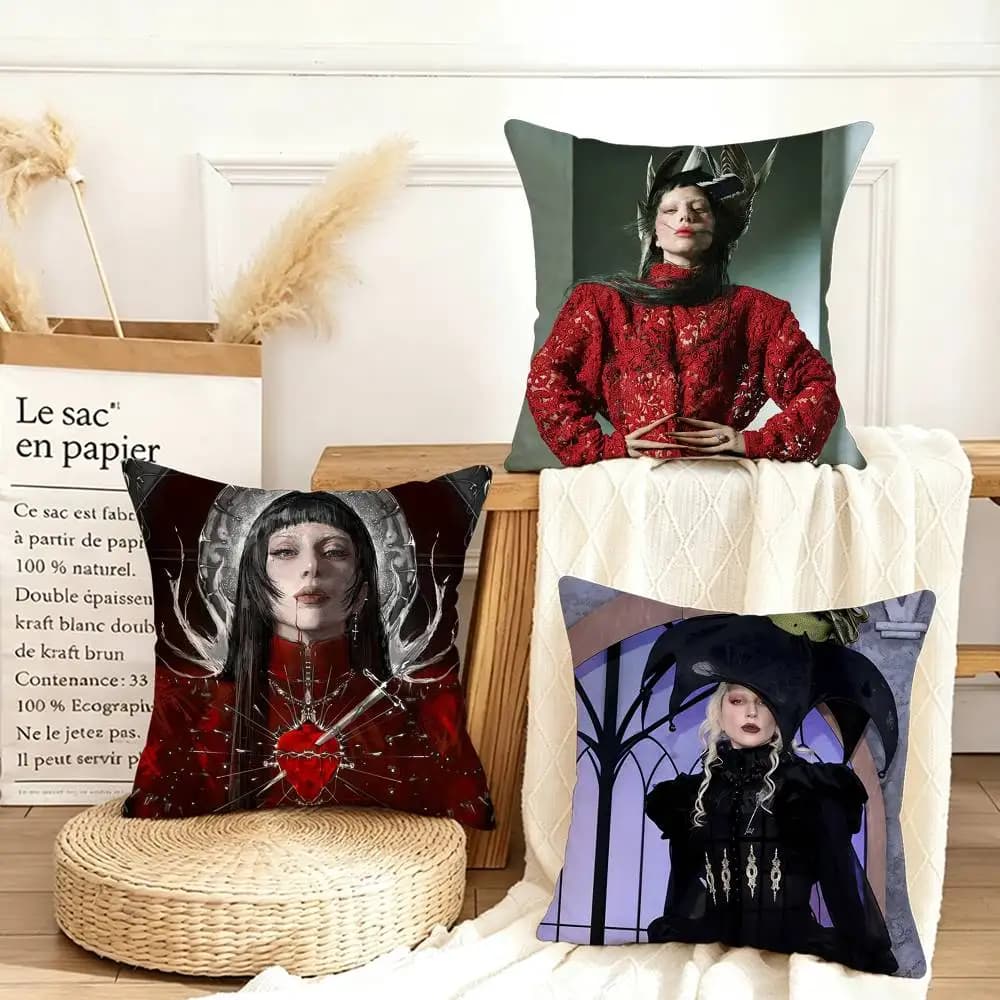 L-Lady Singer G-GagaS Federa per cuscino quadrata di varie dimensioni per decorazioni per auto, casa e camera da letto