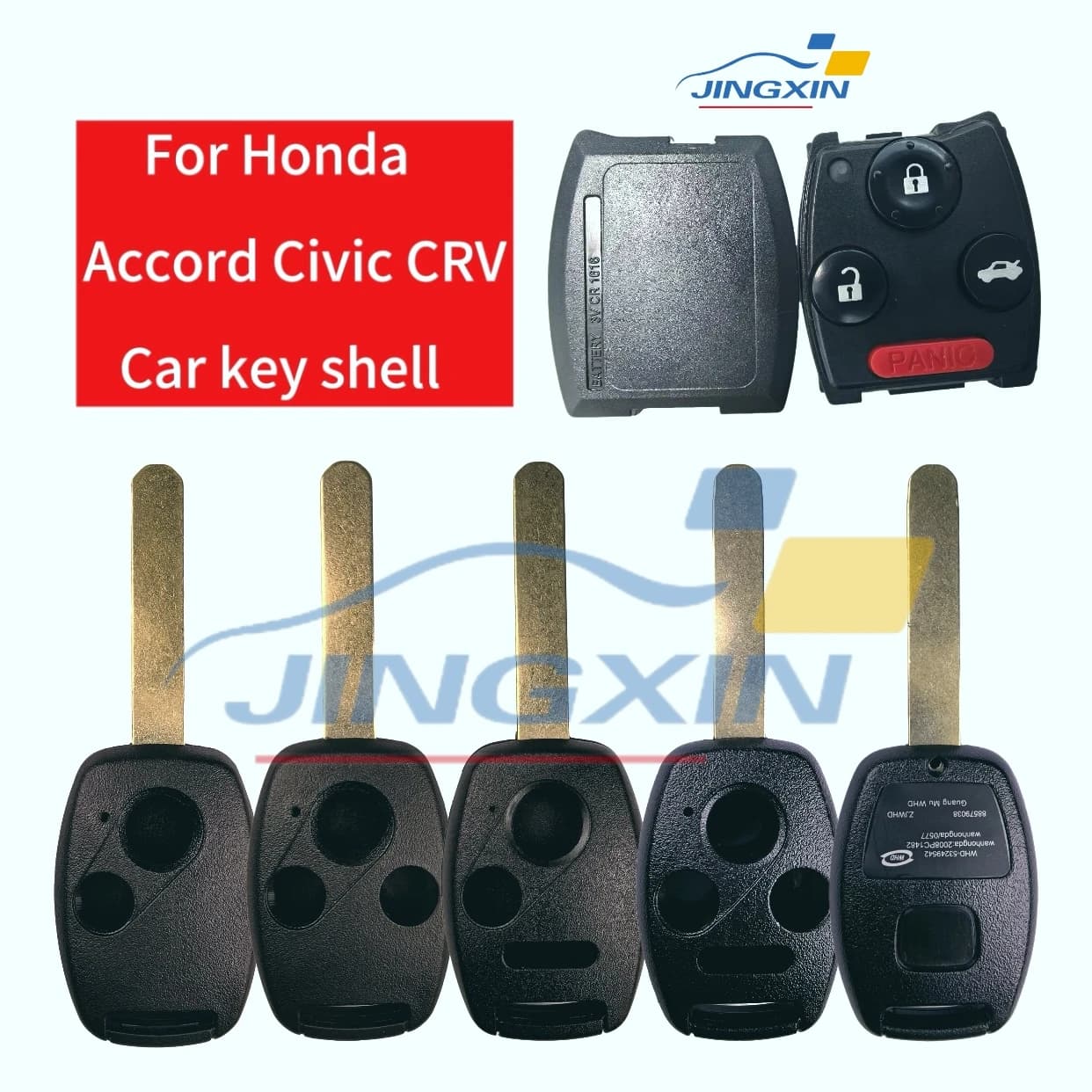 Jing Sostituzione Chiave A Distanza Dell'automobile Borsette Per Honda Accord Civic CRV Pilot Insight 2/2 + 1/3/3 + 1 Bottoni Fob Chiave Auto Borsette copertura della cassa